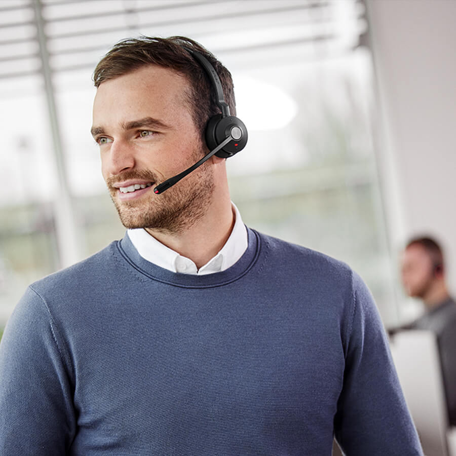 Man wearing headset